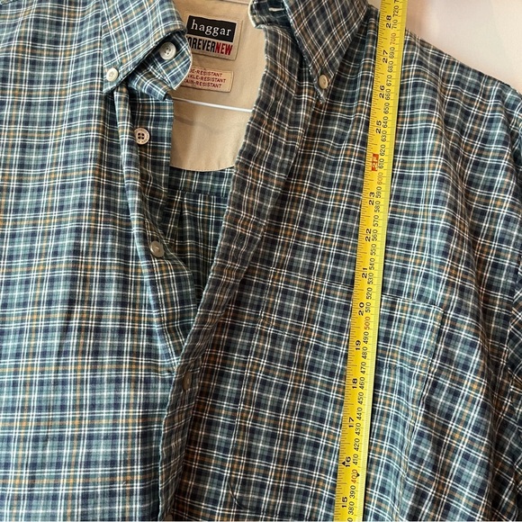 Lot of two Haggar forever new long sleeve plaid flannel button up shirts medium - Picture 9 of 16